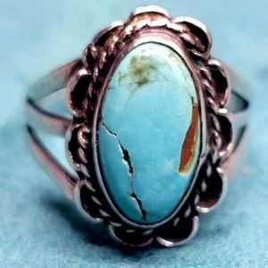 Turquoise and sterling silver ring